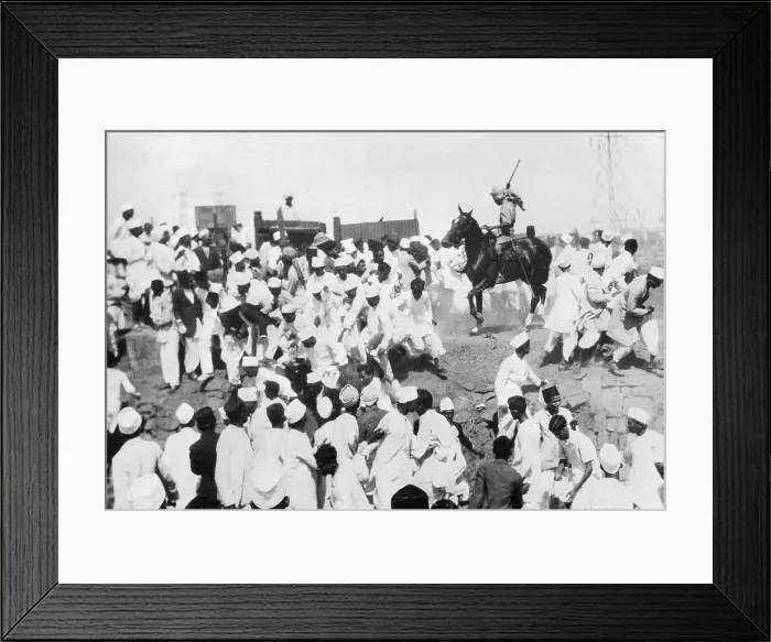 Framed Print : Gandhi Followers Raiding the Salt Works Framed Print : Gandhi Followers Raiding the Salt Works
