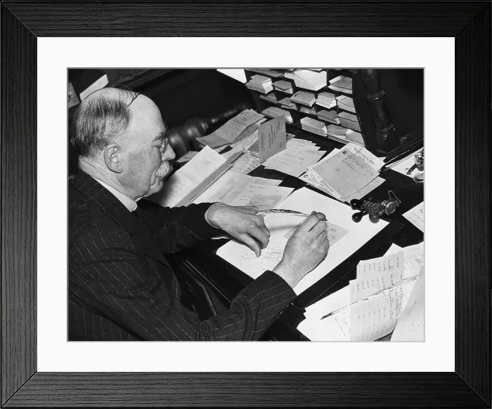 Framed Print : Banker Writing with a Quill Pen Framed Print : Banker Writing with a Quill Pen