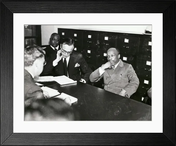 Framed Print : Father Divine with His Attorney at Hearing Framed Print : Father Divine with His Attorney at Hearing