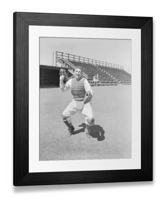 Framed Print : Ernie Lombardi in a Catcher Position Framed Print : Ernie Lombardi in a Catcher Position