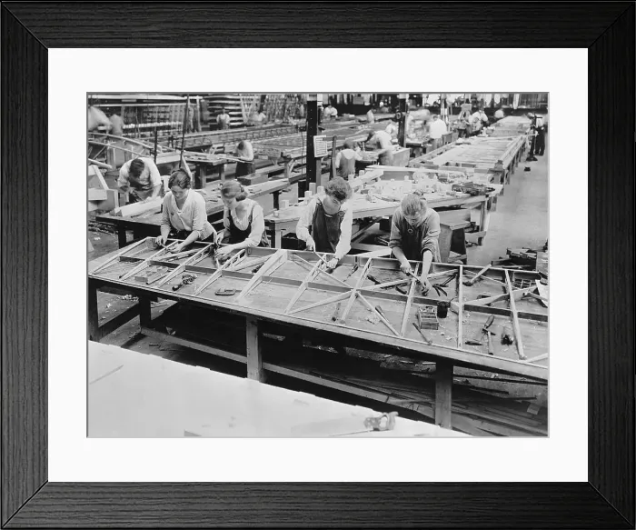 Framed Print : Women Aircraft Factory Workers Framed Print : Women Aircraft Factory Workers