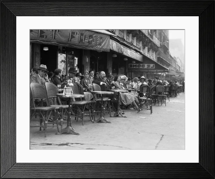 Framed Print : People Seated Outside at Cafe Framed Print : People Seated Outside at Cafe