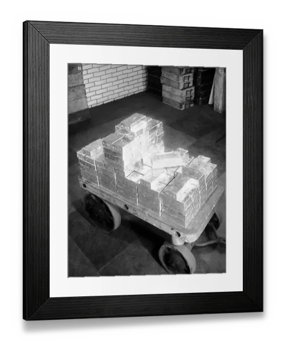 Framed Print : Gold Bars on a Hand Tuck Framed Print : Gold Bars on a Hand Tuck
