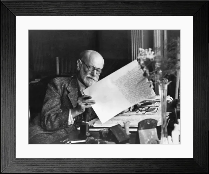 Framed Print : Sigmund Freud In Home Office At Desk Framed Print : Sigmund Freud In Home Office At Desk
