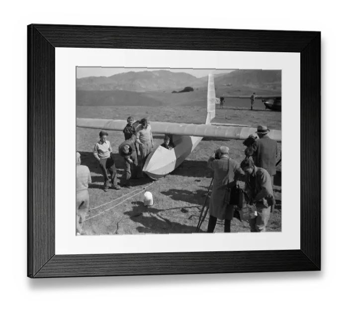 Framed Print : Charles Lindbergh Preparing for Glider Takeoff Framed Print : Charles Lindbergh Preparing for Glider Takeoff
