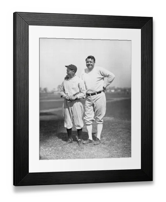 Framed Print : Babe Ruth and Miller Huggins Posing in Baseball Uniforms Framed Print : Babe Ruth and Miller Huggins Posing in Baseball Uniforms