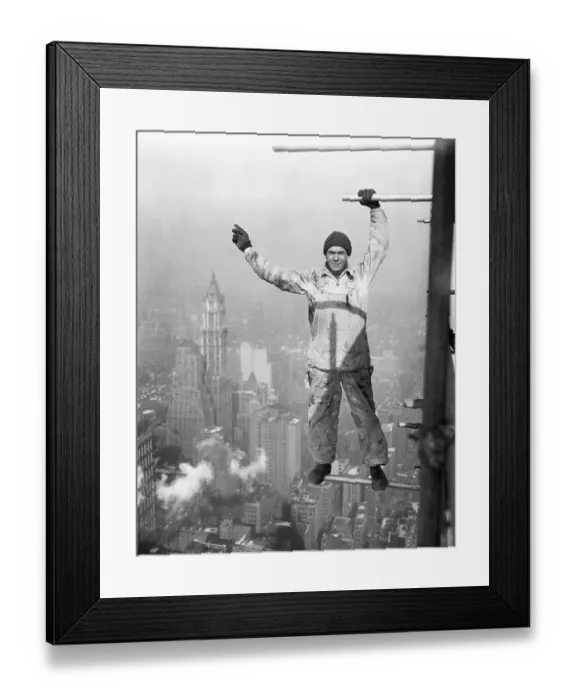 Framed Print : Architectural Worker on Skyscraper Beam Framed Print : Architectural Worker on Skyscraper Beam