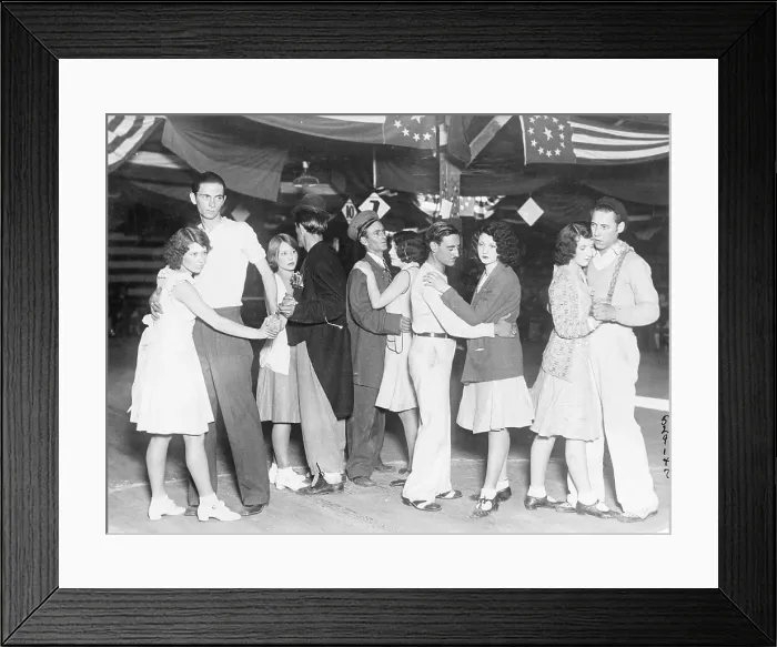 Framed Print : Four Couples in Dance Marathon