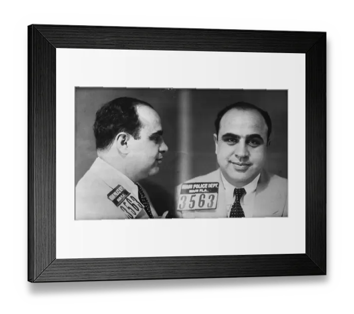 Framed Print : Mug Shot of Gangster Al Capone Framed Print : Mug Shot of Gangster Al Capone
