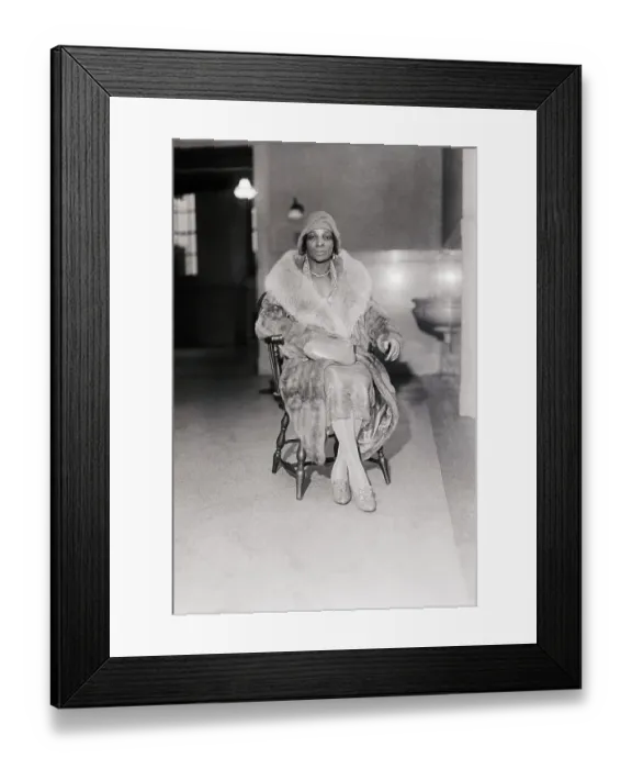 Framed Print : African American Woman Dressed in Fur Framed Print : African American Woman Dressed in Fur
