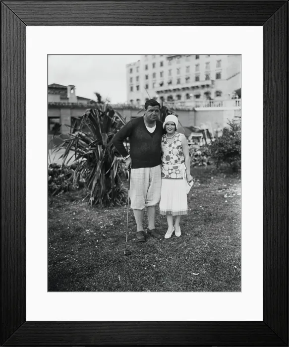 Framed Print : Babe Ruth golfing with wife Claire Hodgson Framed Print : Babe Ruth golfing with wife Claire Hodgson