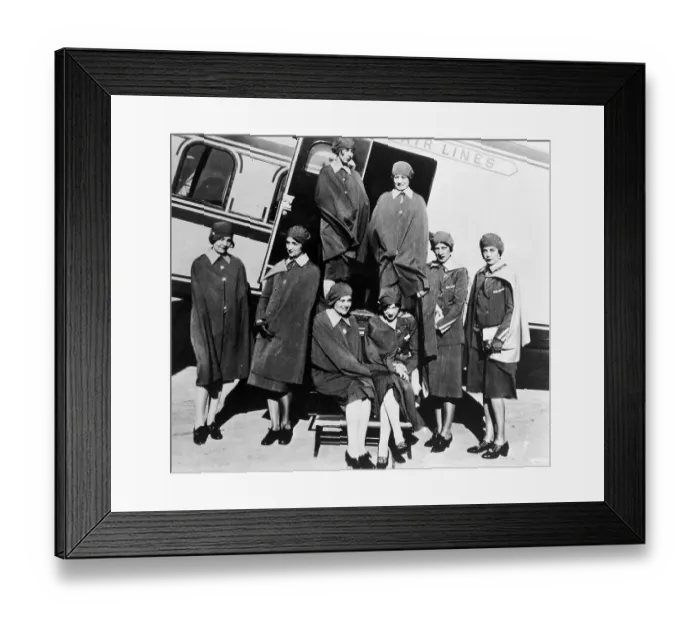 Framed Print : Portrait of the First Women Airline Stewardesses Framed Print : Portrait of the First Women Airline Stewardesses