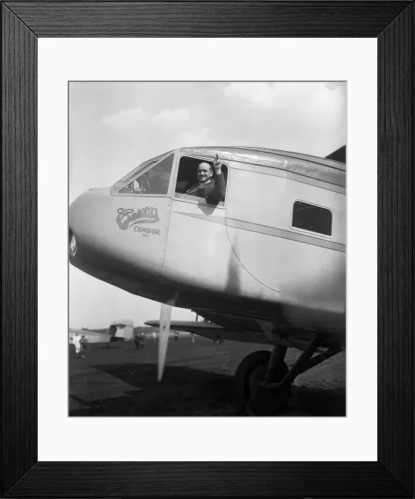 Framed Print : Glenn Curtiss Waving from Curtiss Condor plane Framed Print : Glenn Curtiss Waving from Curtiss Condor plane