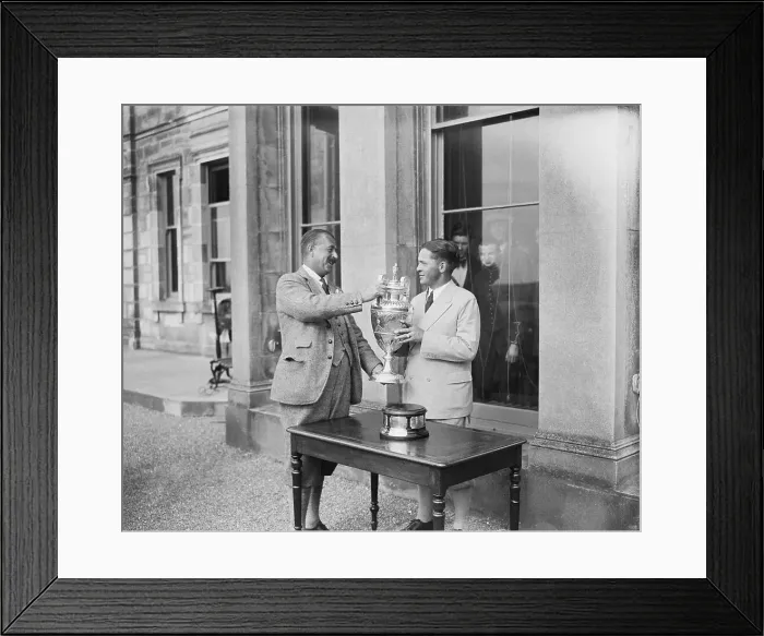 Framed Print : Bobby Jones Receiving British Amateur Golf Championship Cup Framed Print : Bobby Jones Receiving British Amateur Golf Championship Cup