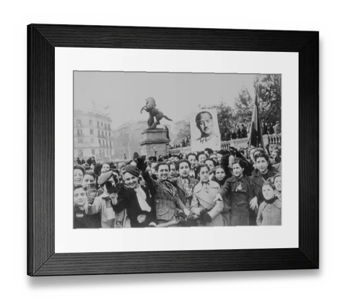Framed Print : People Gathering to Greet Troops Framed Print : People Gathering to Greet Troops