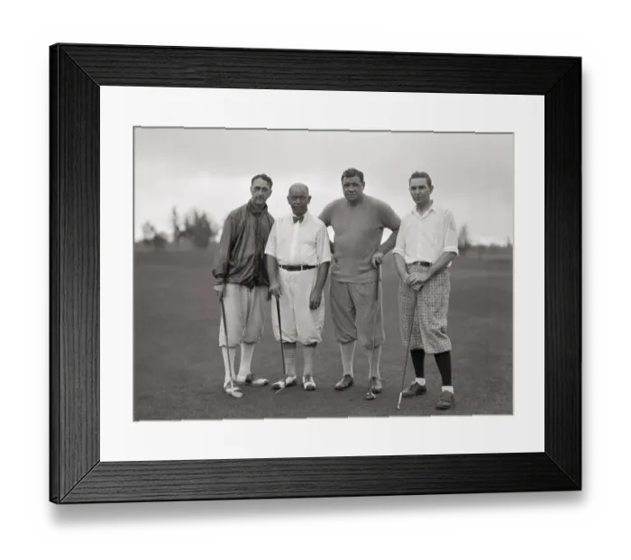 Framed Print : Babe Ruth and Friends on Golf Course Framed Print : Babe Ruth and Friends on Golf Course