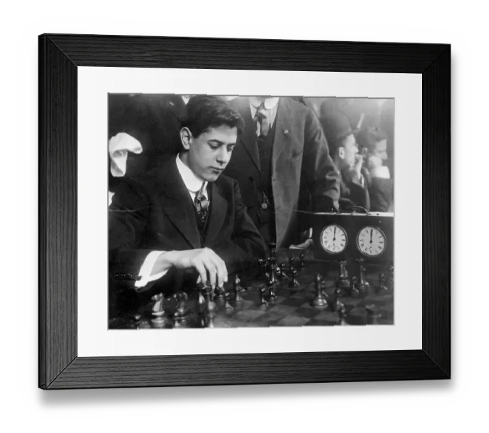 Framed Print : Jose Capablanca y Granperra Studying Chess Board Framed Print : Jose Capablanca y Granperra Studying Chess Board