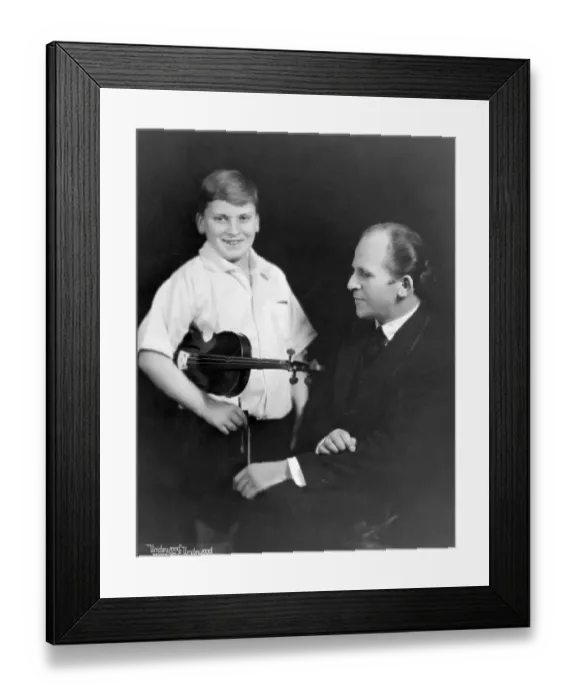 Framed Print : Yehudi Menuhin Posing with Teacher Framed Print : Yehudi Menuhin Posing with Teacher