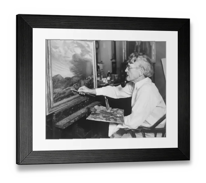 Framed Print : John Sloan Working on Painting Framed Print : John Sloan Working on Painting