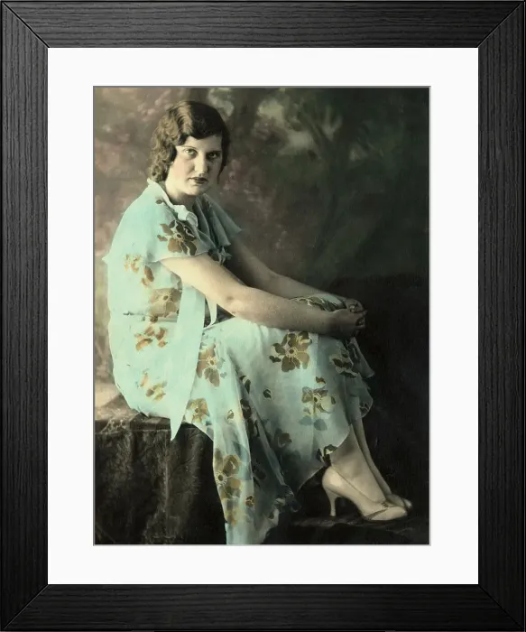 Framed Print : Woman Posing in Georgette Like Fashion Framed Print : Woman Posing in Georgette Like Fashion