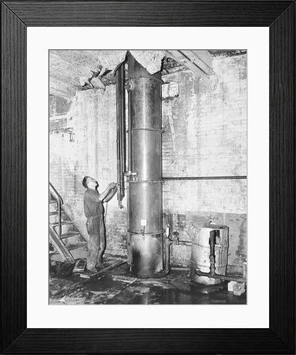 Framed Print : Federal Agent Inspecting Large Illegal Still Framed Print : Federal Agent Inspecting Large Illegal Still