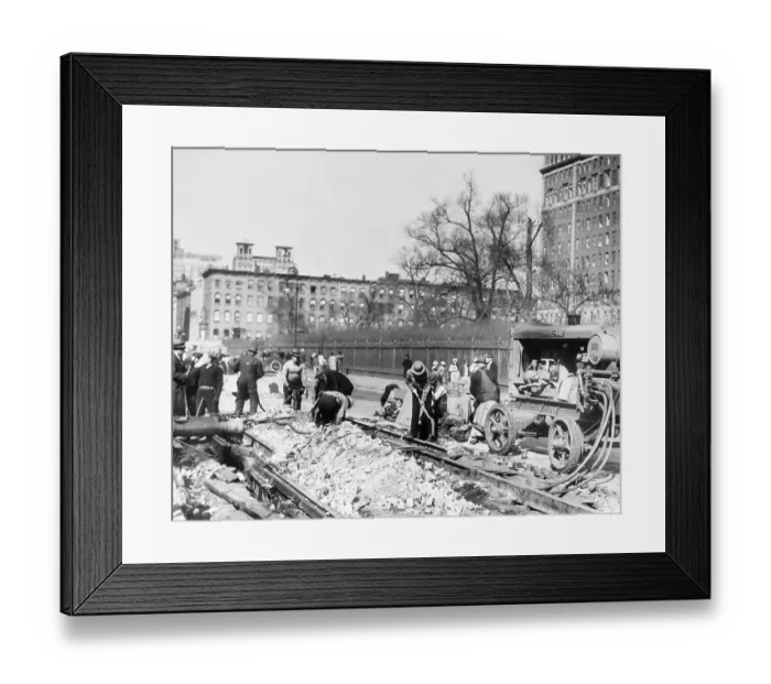 Framed Print : WPA Road Construction Project Framed Print : WPA Road Construction Project