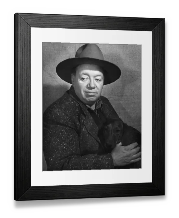 Framed Print : Diego Rivera Holding Dachshund Framed Print : Diego Rivera Holding Dachshund