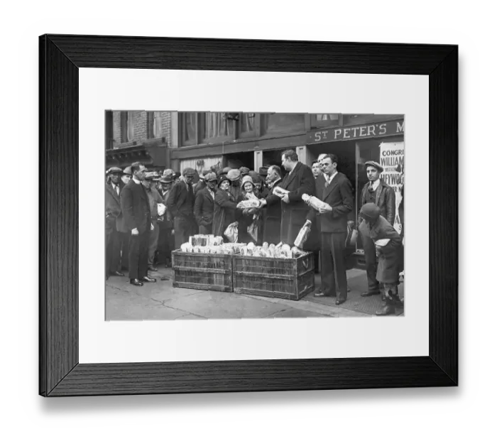 Framed Print : Handing Out Bread and Coffee Framed Print : Handing Out Bread and Coffee