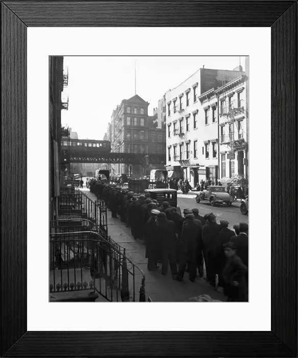 Framed Print : Depresion Era Bread Line In New York Framed Print : Depresion Era Bread Line In New York
