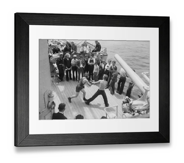 Framed Print : Boxing On Board U.S.S. California Framed Print : Boxing On Board U.S.S. California