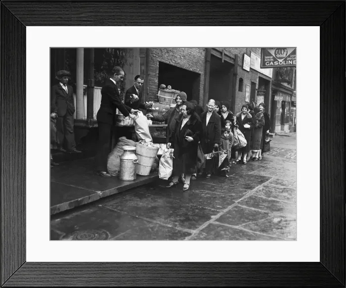 Framed Print : Breadline in New York During Depression Framed Print : Breadline in New York During Depression