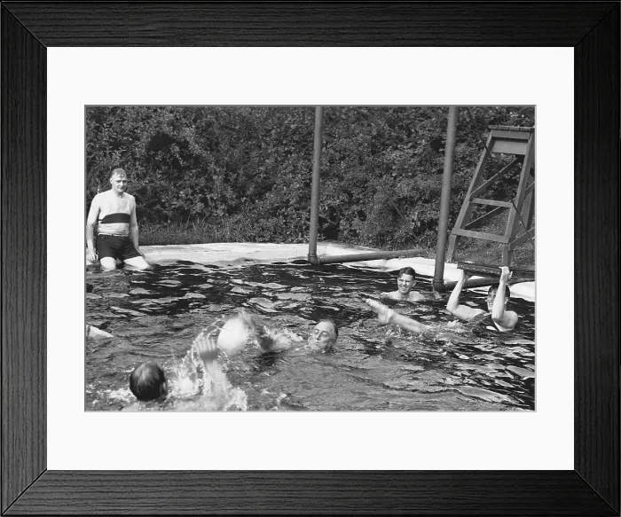 Framed Print : Franklin Delano Roosevelt in Pool Framed Print : Franklin Delano Roosevelt in Pool