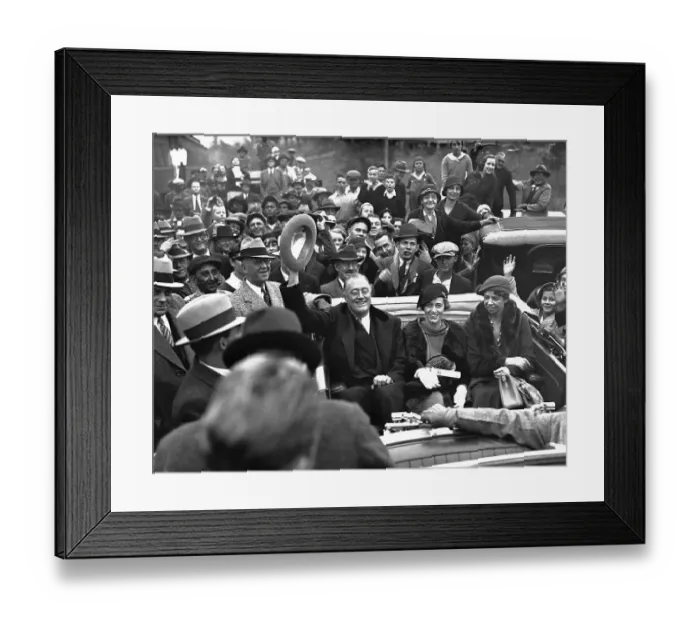 Framed Print : Franklin Delano Roosevelt with His Wife and Daughter in Warm Springs, Georgia