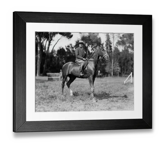 Framed Print : Mussolini Riding Horse at Villa Framed Print : Mussolini Riding Horse at Villa