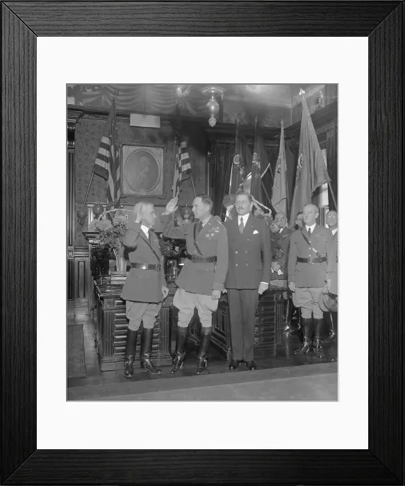 Framed Print : Douglas MacArthur Takes Office Framed Print : Douglas MacArthur Takes Office
