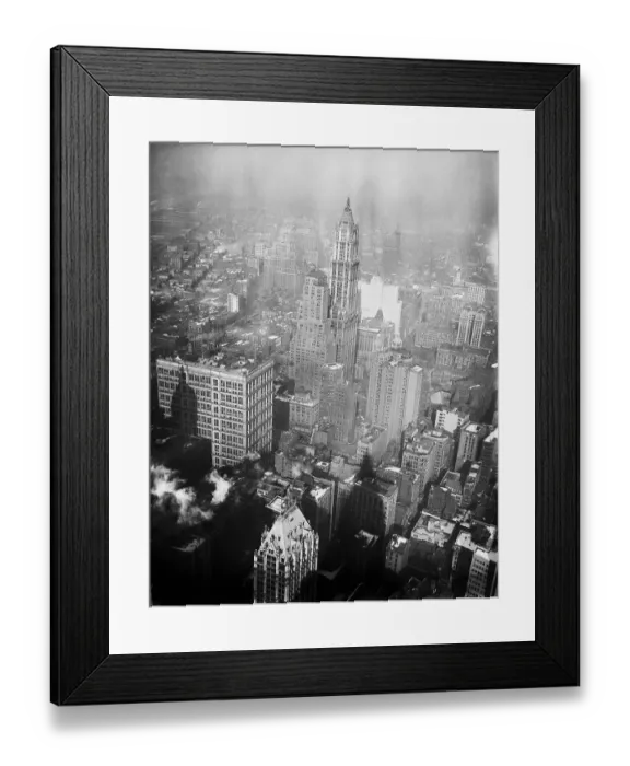 Framed Print : Aerial View of the Woolworth Building in Manhattan Framed Print : Aerial View of the Woolworth Building in Manhattan