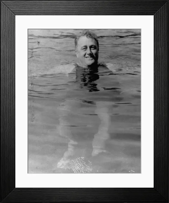 Framed Print : Franklin Delano Roosevelt in Pool Framed Print : Franklin Delano Roosevelt in Pool