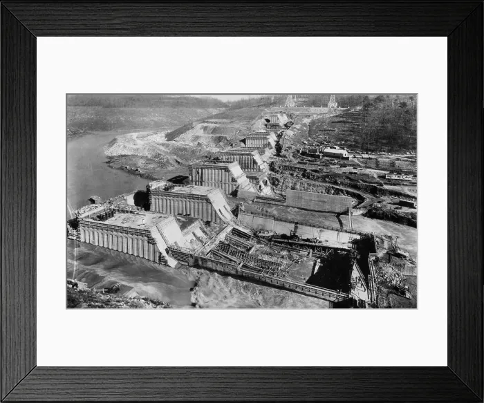 Framed Print : Construction On The Norris Dam Framed Print : Construction On The Norris Dam