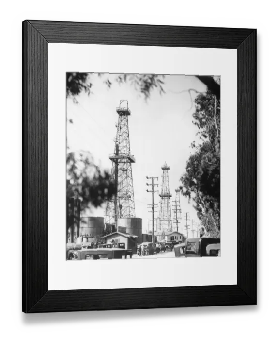 Framed Print : Oil Derricks in Inglewood