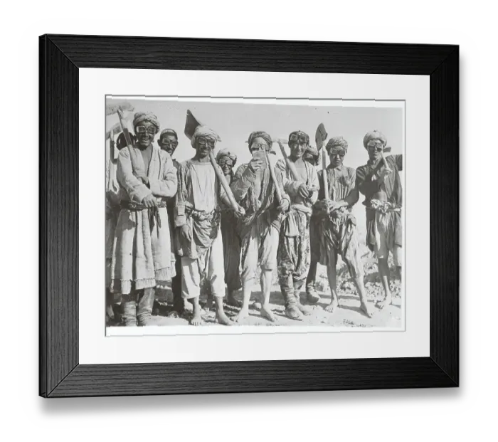 Framed Print : Russian Labor Workers Posing with Shovels Framed Print : Russian Labor Workers Posing with Shovels