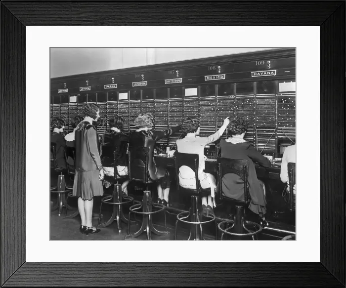 Framed Print : Foreign Services Switchboard In New York Framed Print : Foreign Services Switchboard In New York