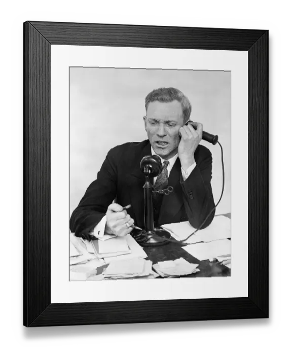 Framed Print : Frustrated Telephone Operator Framed Print : Frustrated Telephone Operator