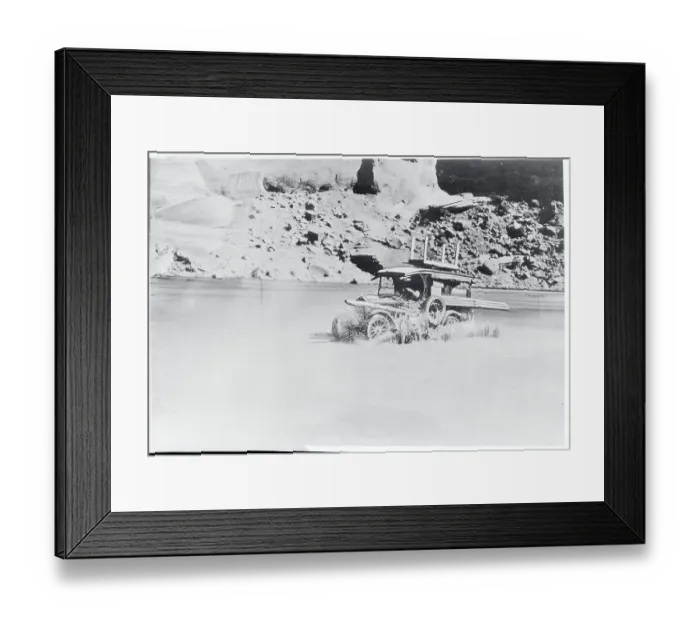 Framed Print : Charles and Anne Lindbergh Expedition Car in Muddy Water Framed Print : Charles and Anne Lindbergh Expedition Car in Muddy Water