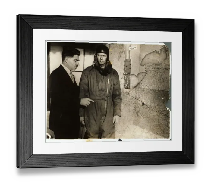 Framed Print : Lindbergh Studies Mapped Flight Plan Framed Print : Lindbergh Studies Mapped Flight Plan
