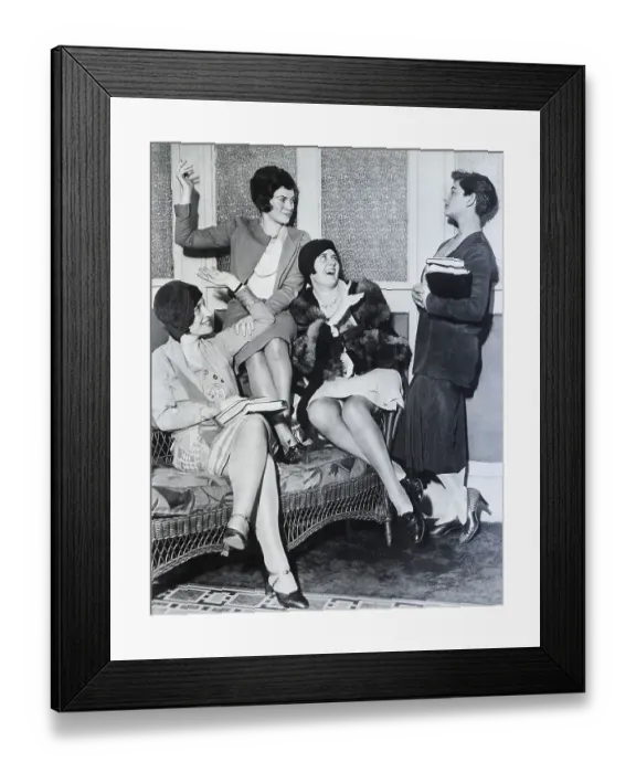 Framed Print : Woman In Long Skirt Criticised By Others Framed Print : Woman In Long Skirt Criticised By Others