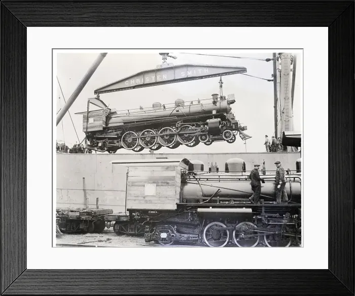 Framed Print : Locomotive Being Shipped To Chile Framed Print : Locomotive Being Shipped To Chile
