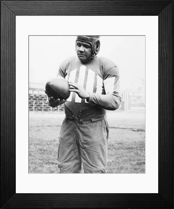 Framed Print : Babe Ruth in Football Uniform Framed Print : Babe Ruth in Football Uniform