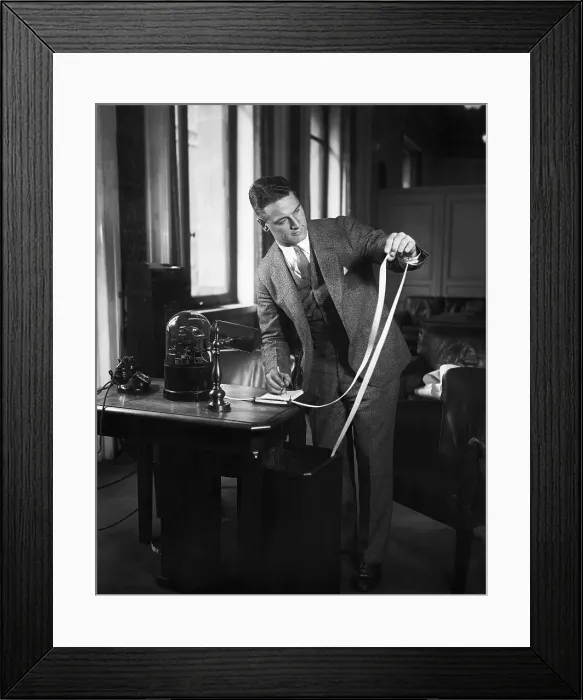 Framed Print : Lou Gehrig Working at Stock Brokerage Framed Print : Lou Gehrig Working at Stock Brokerage