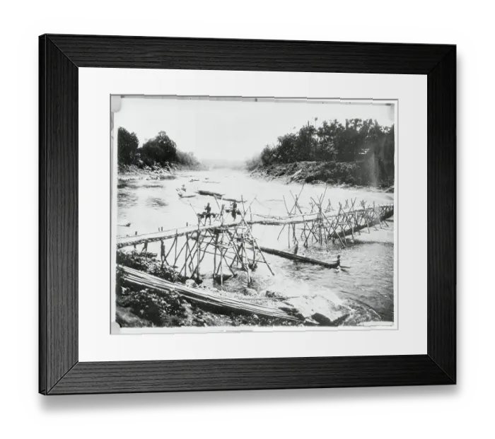 Framed Print : Bamboo Bridge in Indochina Framed Print : Bamboo Bridge in Indochina