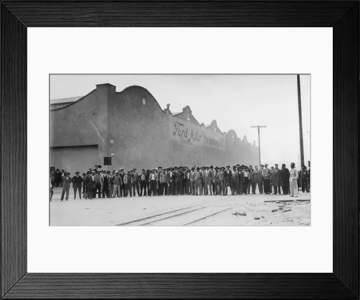 Framed Print : Striking Ford Motor Employees Framed Print : Striking Ford Motor Employees